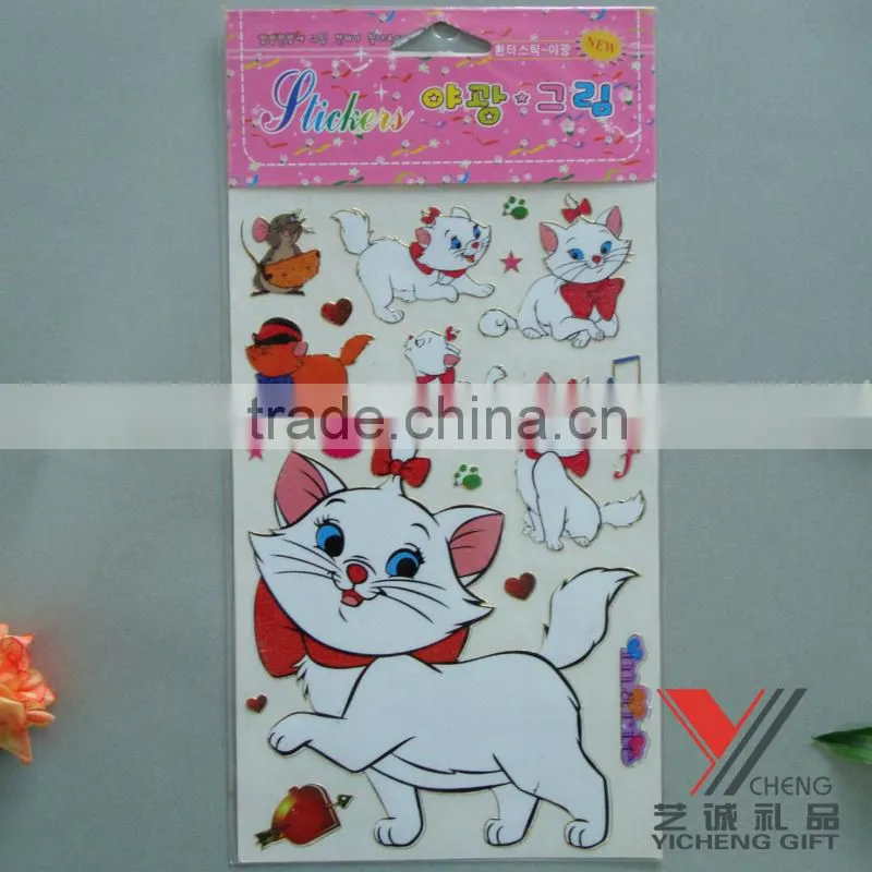Beautiful laser sticker glitter butterfly sticker craft for promotion