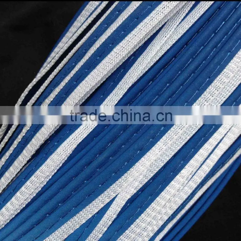 Blue Reflective Piping with White Edge