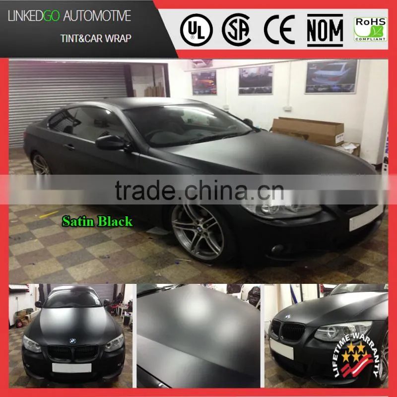 Good quality 1.52*20m waterproof vehicle wraping film with air bubble channel car body sticker