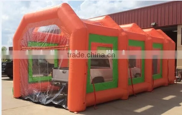 orange green inflatable spray booth