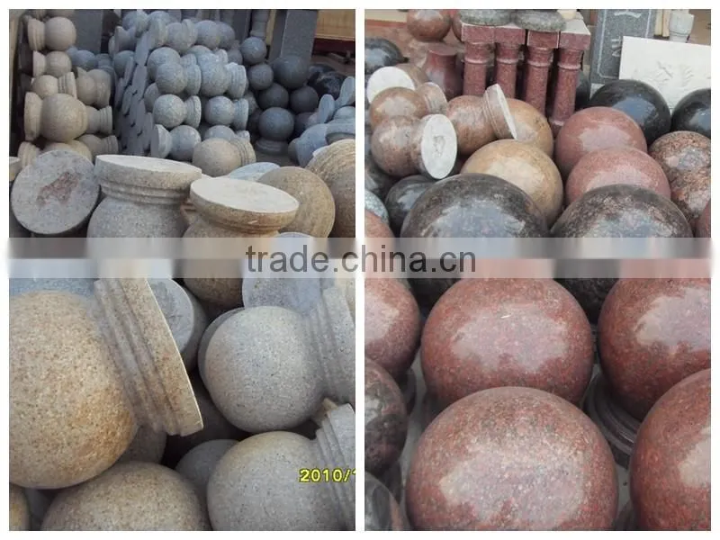 red rotating granite ball of fountain