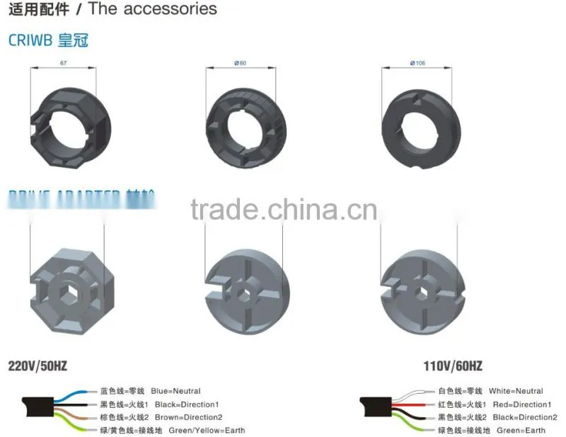 tubular motor for rolling shutter,tubular motor 59M(Manual) 80N
