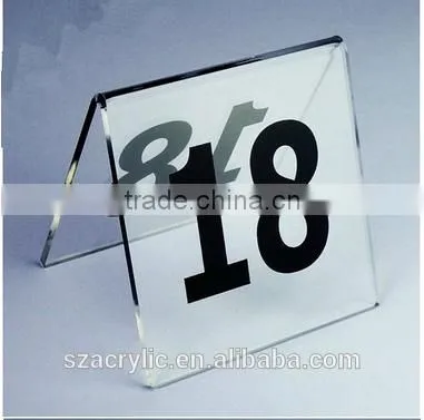 Acrylic restaurant table number stand holders, Acrylic table number sign holder