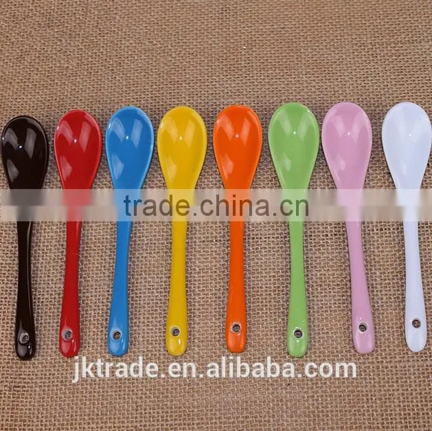 Cheap bulk Creamic coffee spoon/ Porcelain soup spoon