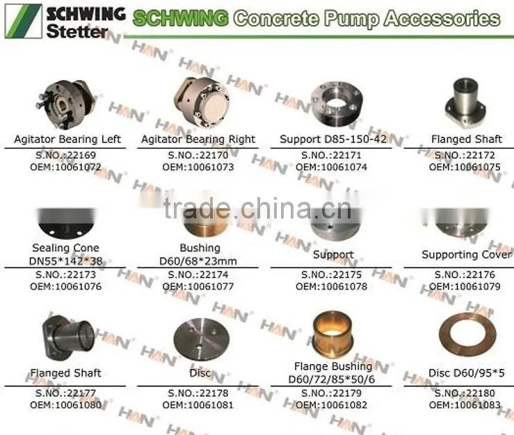 SCHWING flanged shaft OEM 10061080 for putzmeister concrete pump spare parts sany zoomlion cifa junjin ihi