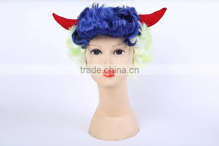 Horn Fans Fake Hair Short Hair Head Holiday Whimsy Show Props Prom Cheap Party Wigs