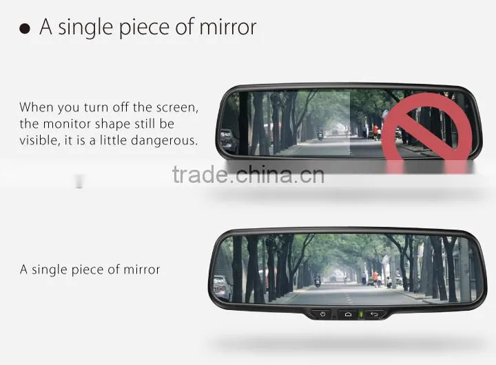 5 Inch Android gps navigation rearview mirror gps wireless camera