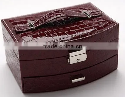 2016 best selling jewelry storage box case pu leather jewelry storage box