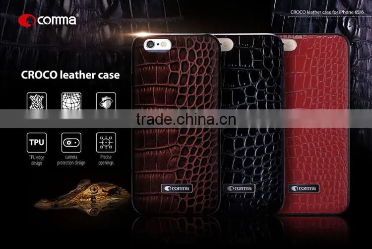 High Quality Croco Cowhide Leather TPU Case Cover For Iphone 6 6S 6 Plus 6S Plus