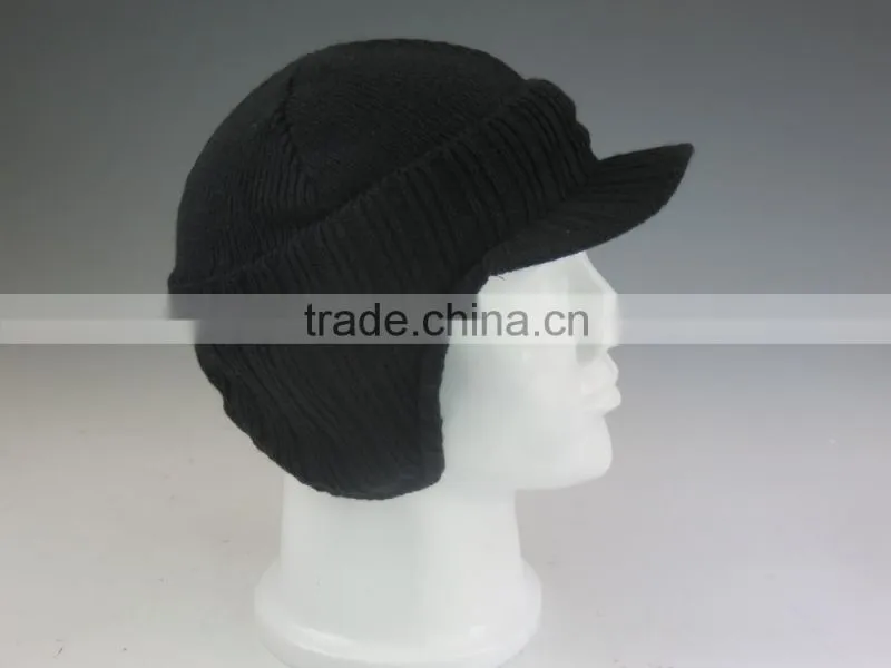 Knitted Winter Beanie Hat with Bill