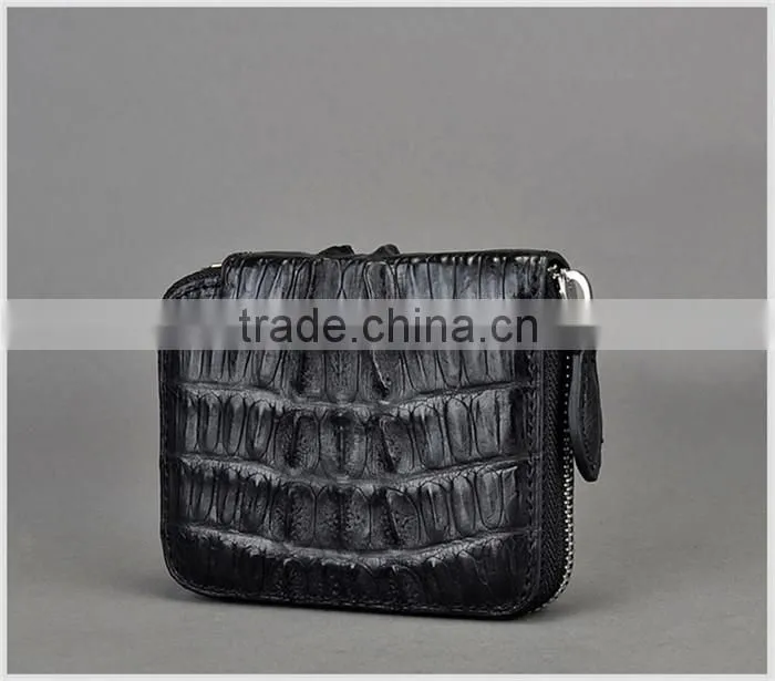2016 Most popular mini money wallet zipper coin purse genuine crocodile leather coin wallet