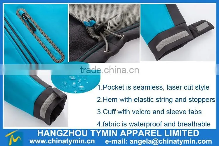 men two color combs waterproof softshell jacket