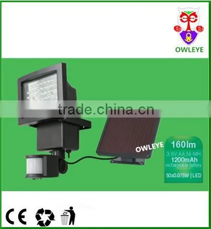 Outdoor Solar Power 0.075W Led Motion PIR Sensor Light