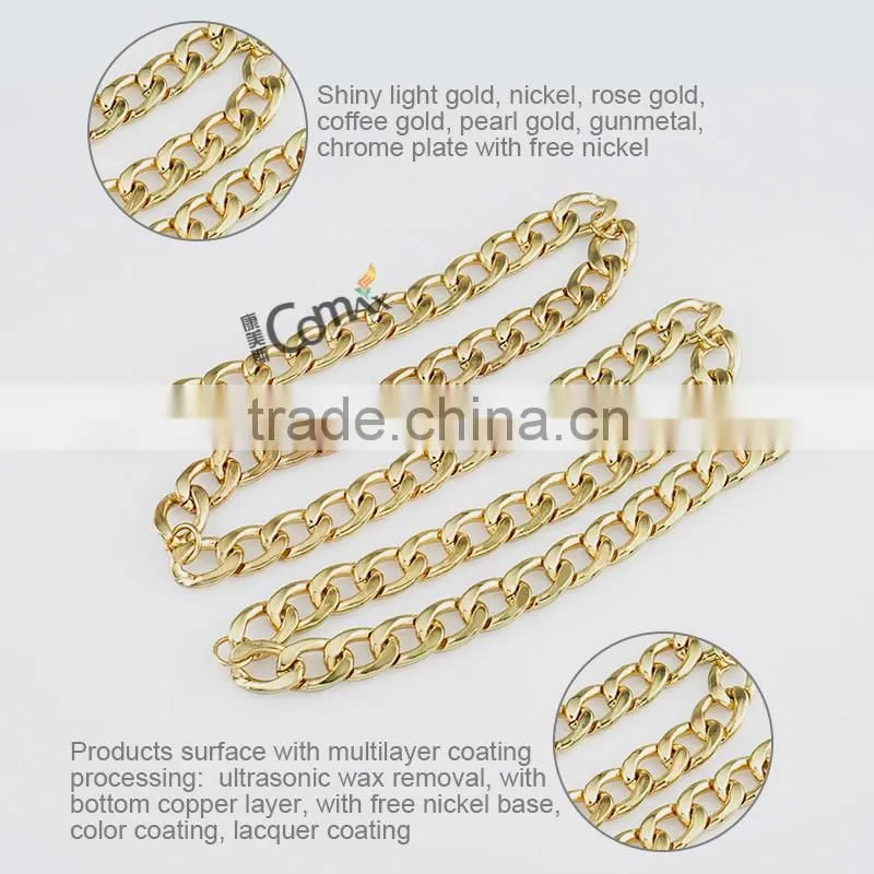 Fashion Gold Stainless Steel Metal Strap Chain For Purse