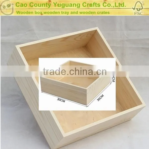 Handmade square wooden storage tray
