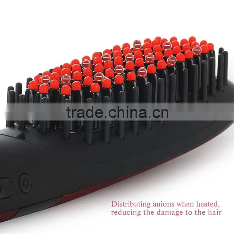 Newest LCD Temperature Fast Hair Brush Flat Iron Electric Hair Straightener Comb
