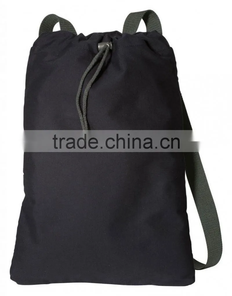 Canvas Soft Cotton Drawcord Toggle Cinch Pack Promotional Drawstring backpack