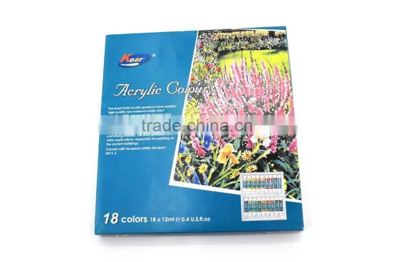 wholesale professional 18 color acrylic paint supplier