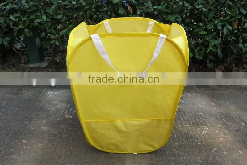 yellow and green 600D OXFORD printed pop up bag