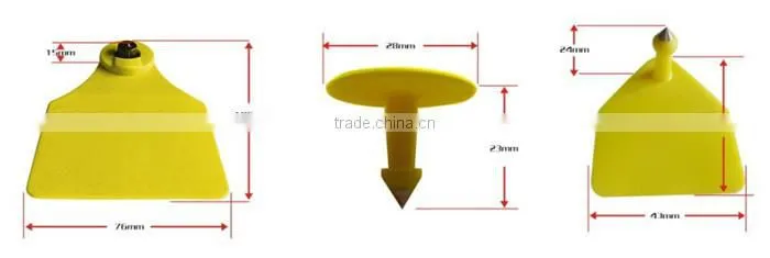 Plastic Livestock Ear Tag with Yellow Color