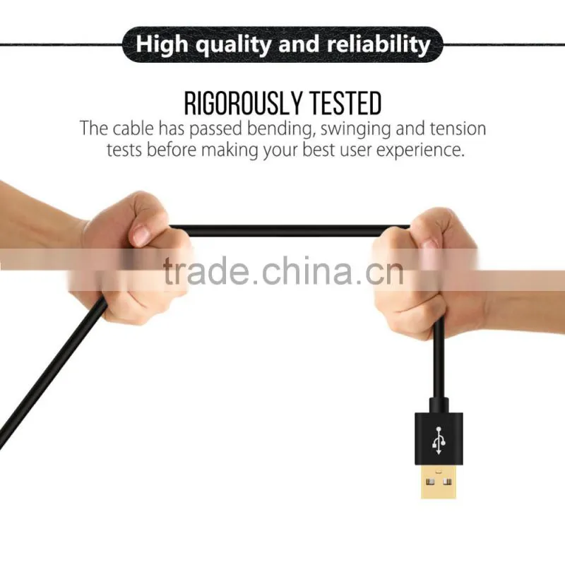 Voxlink fast charging 5v 1a Gold-Plated 0.25m/1m/2m/3m usb type c cable or micro USB 2.0 Charger Date Cable (connector optioal)