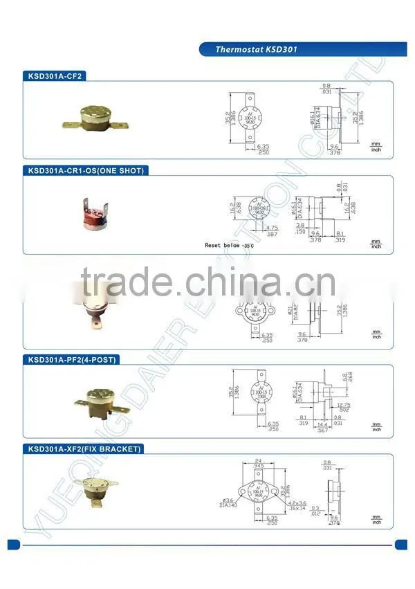 KSD301 Manual Reset Thermostat