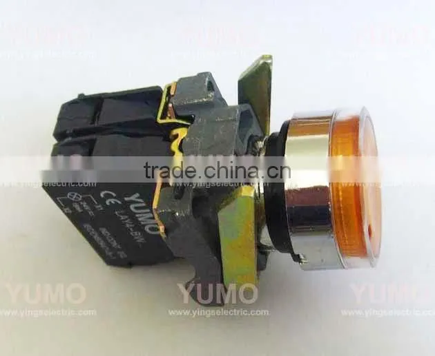 LAY4 NO NC 130V 220-240v Direct bulb supplierd neon LED BA9S yellow push button switch push button foot switch