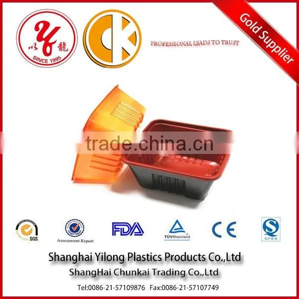Disposable round plastic bowl / container with lid