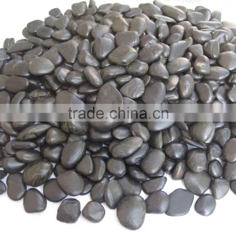 Black Polished River Pebbles Stone