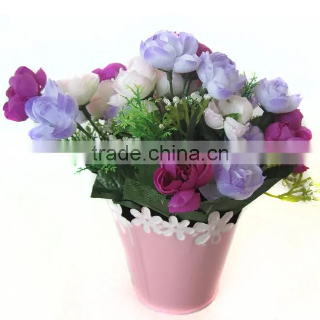Sweet lacy home decor metal mini flower pot