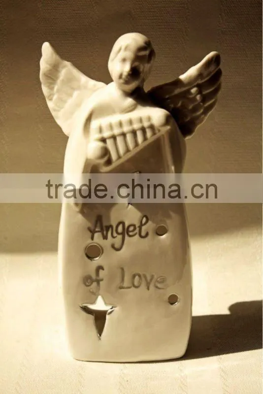 Pottery praying girl angel christmas ornament
