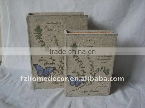wooden boxes gift set covered with canvas printing