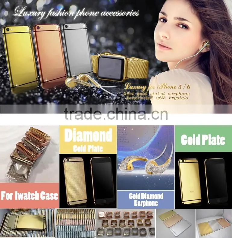 New model headphones,custom rose gold plating diamond eadphones for iPhone 6 7