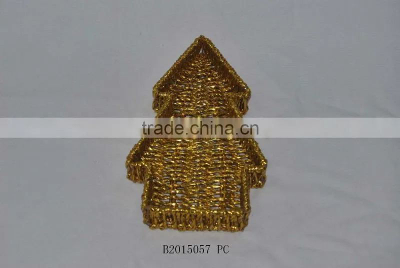 Christmas paper rope woven storage basket