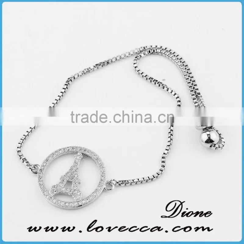 White Gold Diamond Dollar Bracelet 18K Micropave, Pave Diamonds bracelet