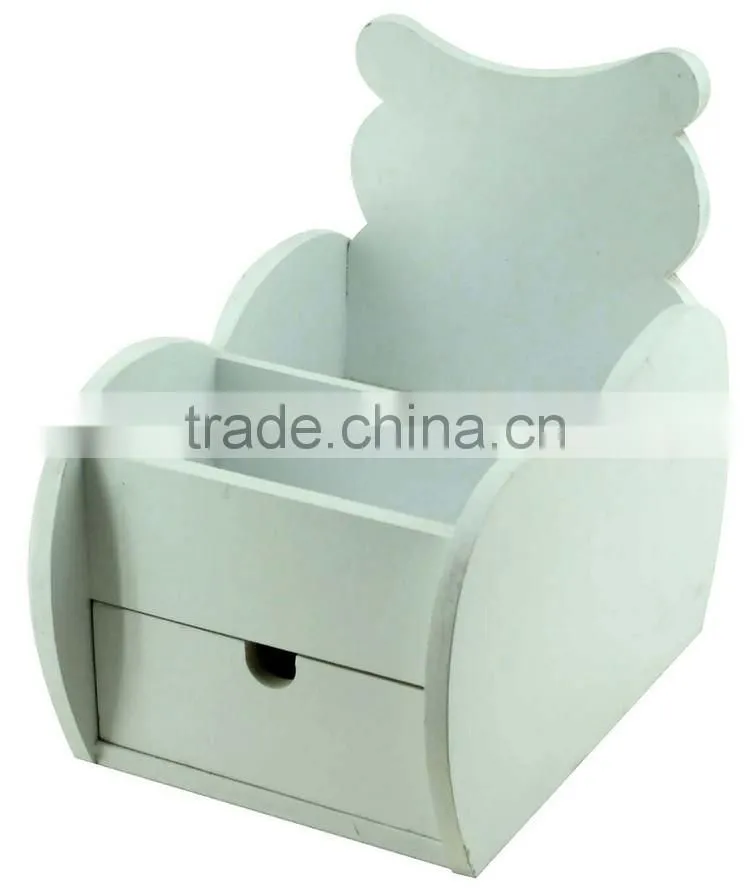 Cute MDF Surface Painting Open Top Wooden Jewelry Box