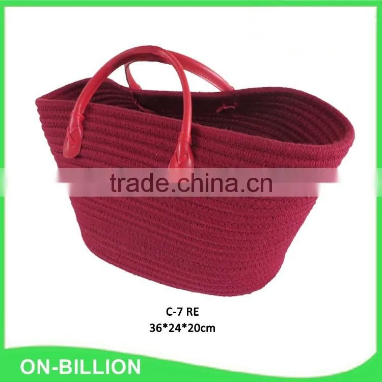 Handmade cotton rope weave handbag