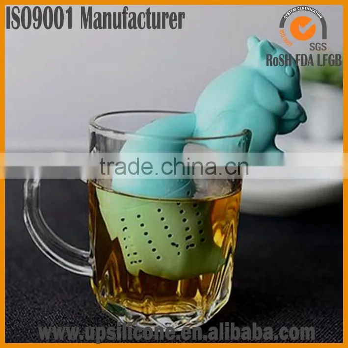 top quality Loose Tea Leaf Strainer Herbal Spice Filter Diffuser tea steeper silicone tea bag squirrel silicone tea infuser
