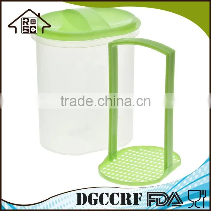 Food Grade Plastic Pickle Jar with Strainer, Clear Plastic Vegetable Storage Container for Pickle