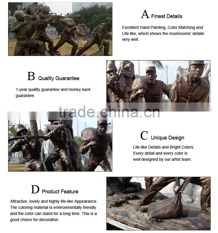 outdoor garden decoration resin craft life size soldier statue