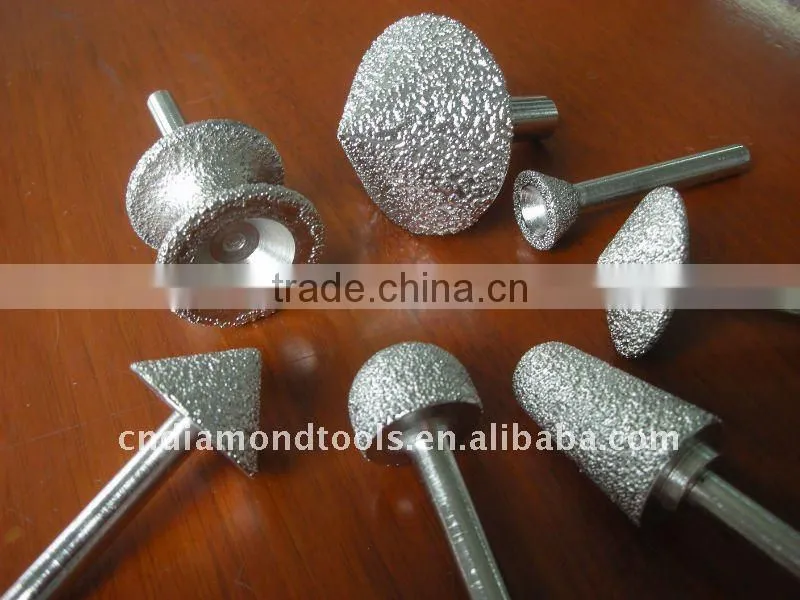 Special Vacuum Brazed Diamond carving Burr/Vacuum brazed diamond grinding burrs with special shape