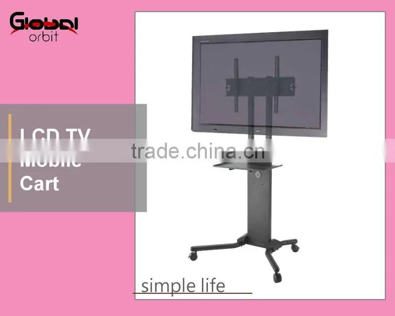 New Design Adjustable Shelf Television Cart Swivel TV Trolley TV Mount With Projector Holder