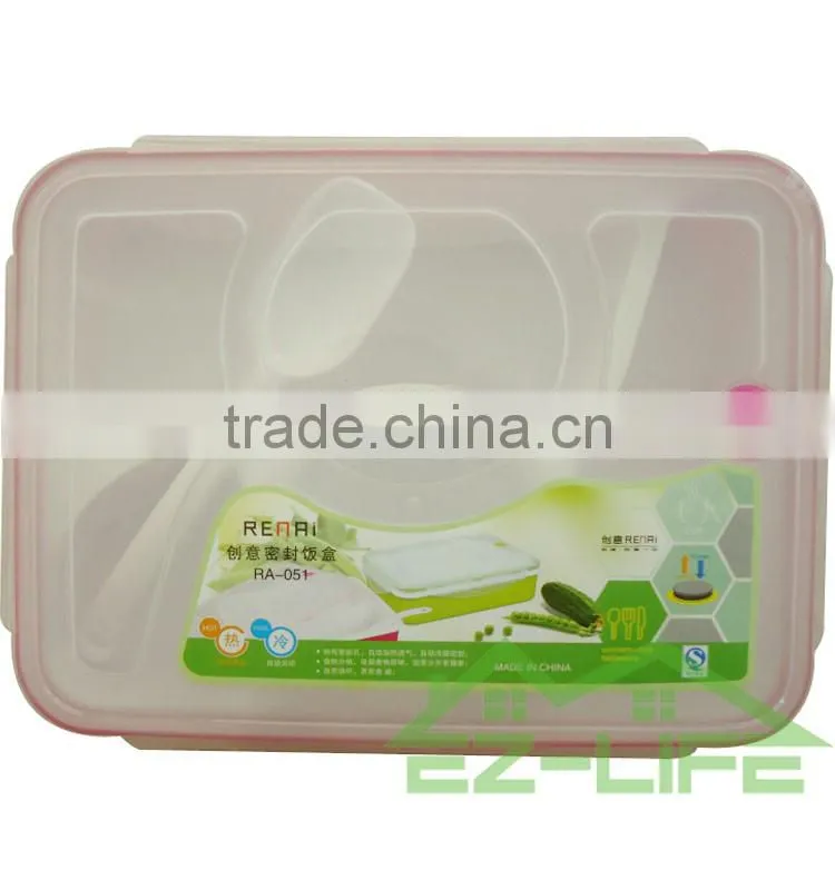 multifunctional BPA free plastic bento lunch box 4 compartments for adults with soup bowl