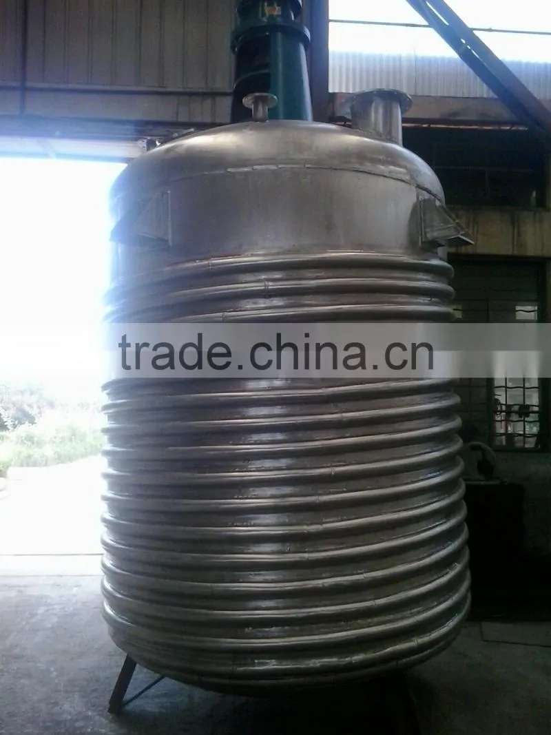 capacity 5 ton outer coil tube chemical reaction vessel/continuous stirred tank reactor price/resin reactor