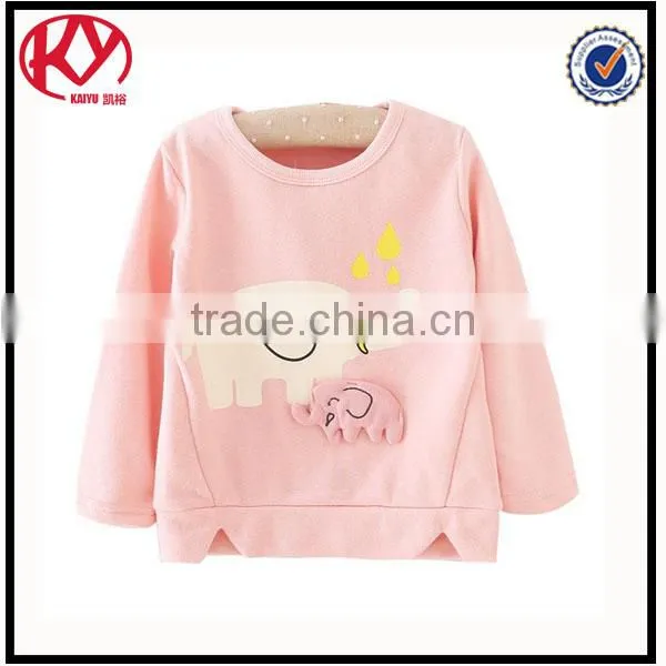 High quality CVC round neck long sleeve t shirt design print