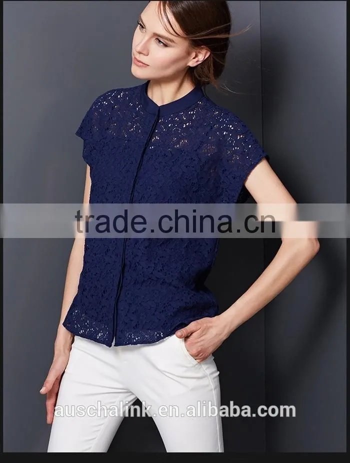 2016 best selling high quality ladies lady lace tops latest design