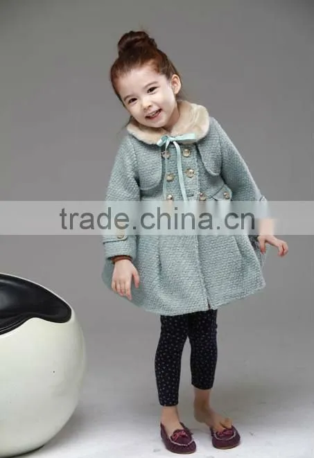 2015New design Korean Winter clothing for baby girls kids wholesale winter coat