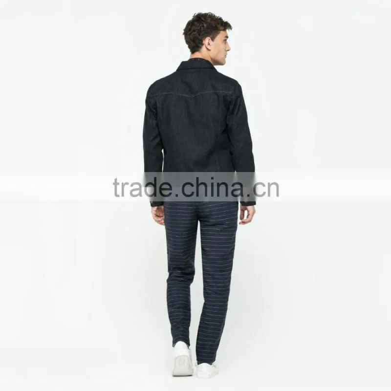 wholesale custom plain black winter man jacket denim factory price