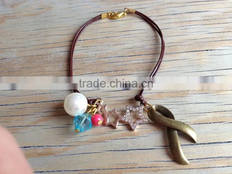 high quality gold starfish charm elastic fabric knot bracelet ribbon hair ties ponytail holder Knotted Hair Ties Yoga Hair Ties