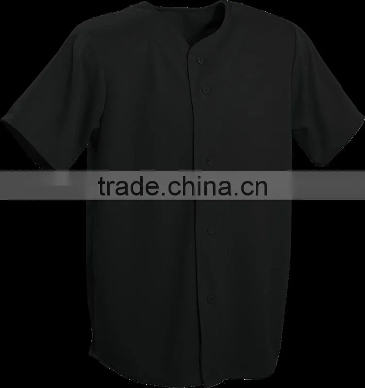 All black plain baseball jersey wholesale custom baseball jersey full button blank baseball jersey